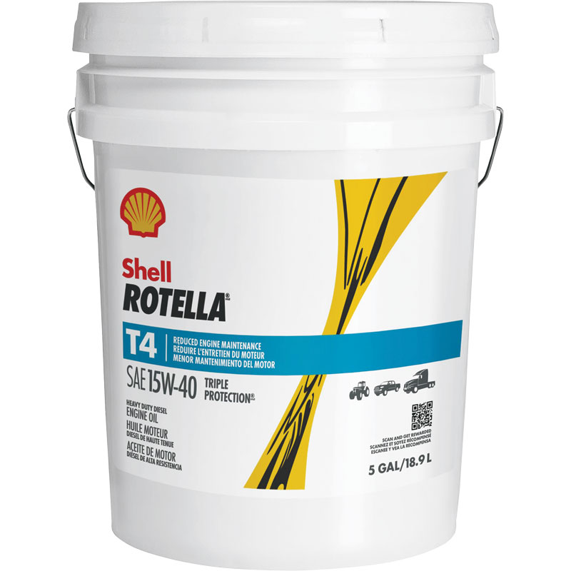 5 Gal. Shell Rotella T4 Triple Protection 15W40 Diesel Motor Oil