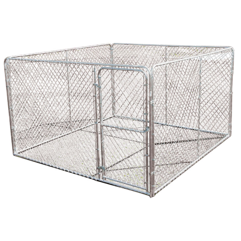 10' x 10' x 6' Stephens Pipe Galvanized Chain Link Complete Dog Kennel