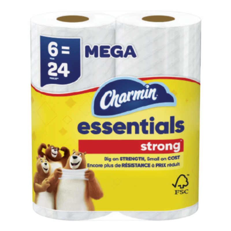 6 Pk. Charmin Essentials Strong Toilet Paper Mega Rolls